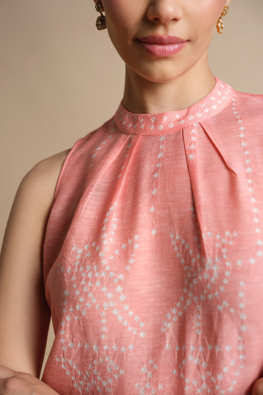 Daylily Handcrafted Bandhani Linen Co-ord - Blush, Blush, image 6